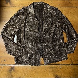 Copper lurex shimmer glitter vintage jacket shirt